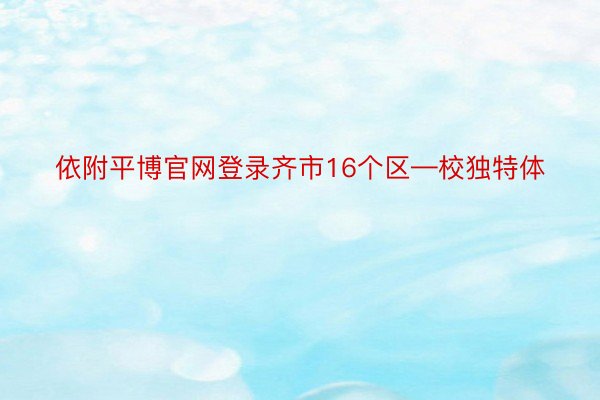 依附平博官网登录齐市16个区—校独特体