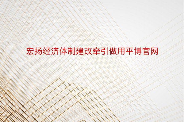 宏扬经济体制建改牵引做用平博官网